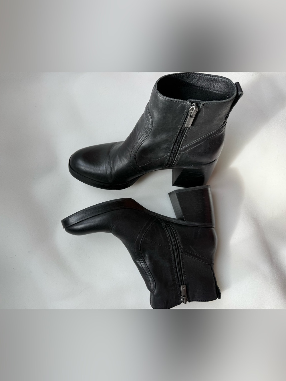 Lucky Brand Black Leather Ankle Boots Size 8